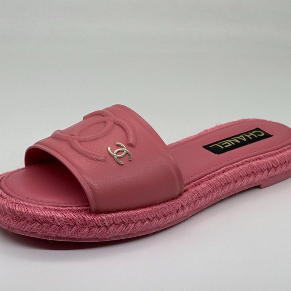 Chanel Slip on 35 Leather Slides CC Dad Sandals CC-0524N-0199